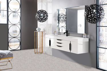 James Martin Mercer Island 72" Single Vanity with Glossy Composite Top - Luxe Bathroom Vanities