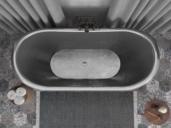 Bali 67 in. Handmade Copper Double Slipper Flatbottom Non-Whirlpool Bathtub in Hammered Antique Copper - Luxe Bathroom Vanities Luxury Bathroom Fixtures Bathroom Furniture