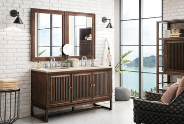 James Martin Athens 60" Double Vanity Cabinet with 3 CM Countertop - Luxe Bathroom Vanities