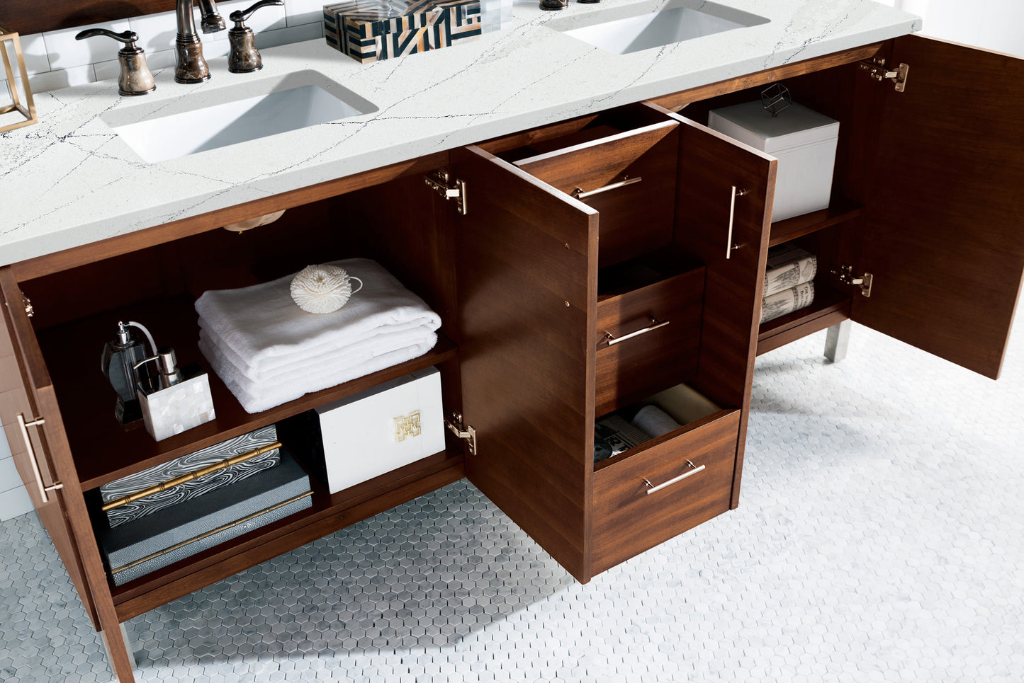 James Martin Metropolitan 72" Double Vanity with 3 CM Countertop - Luxe Bathroom Vanities