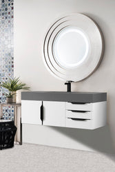 James Martin Mercer Island 48" Single Vanity with Glossy Composite Top - Luxe Bathroom Vanities