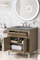 James Martin Chicago 30" Whitewashed Walnut Single Vanity with 3 CM Countertop - Luxe Bathroom Vanities