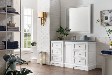 James Martin De Soto 60" Bright White Single Vanity with 3 CM Countertop - Luxe Bathroom Vanities