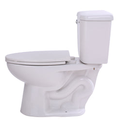 Kame 2-piece 1.28 GPF Single Flush Elongated Toilet in White - Luxe Bathroom Vanities
