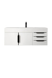 James Martin Mercer Island 48" Single Vanity with Glossy Composite Top - Luxe Bathroom Vanities