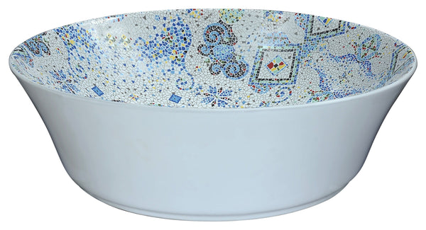 Byzantian Series Ceramic Vessel Sink in Mosaic White - Luxe Bathroom Vanities