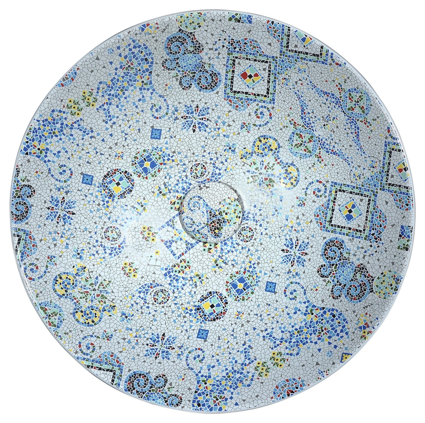 Byzantian Series Ceramic Vessel Sink in Mosaic White - Luxe Bathroom Vanities