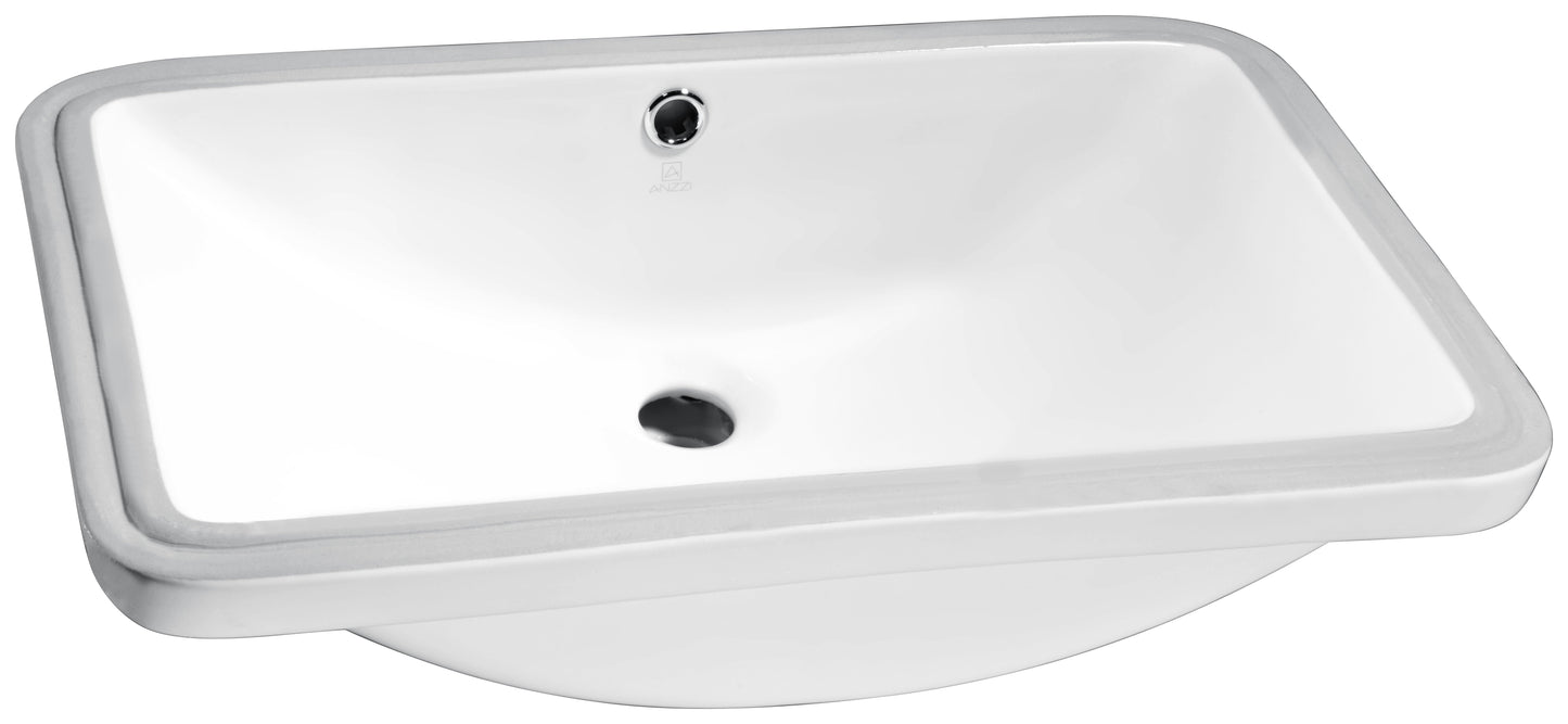 Lanmia Series 7.25 in. Ceramic Undermount Sink Basin in White - Luxe Bathroom Vanities