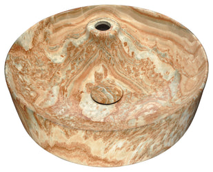 Marbled Series Ceramic Vessel Sink in Marbled Sands Finish - Luxe Bathroom Vanities