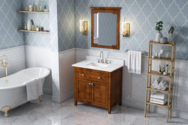 Hardware Resources Jeffrey Alexander 36" Chatham Vanity, undermount rectangle bowl - Luxe Bathroom Vanities