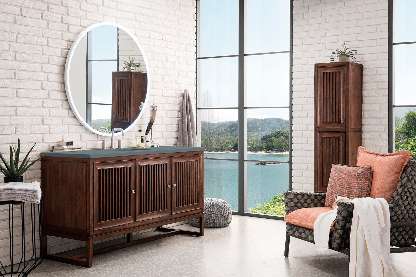 James Martin Athens 60" Single Vanity Cabinet with 3 CM Countertop - Luxe Bathroom Vanities