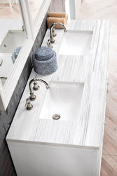 James Martin Athens 60" Double Vanity Cabinet with 3 CM Countertop - Luxe Bathroom Vanities