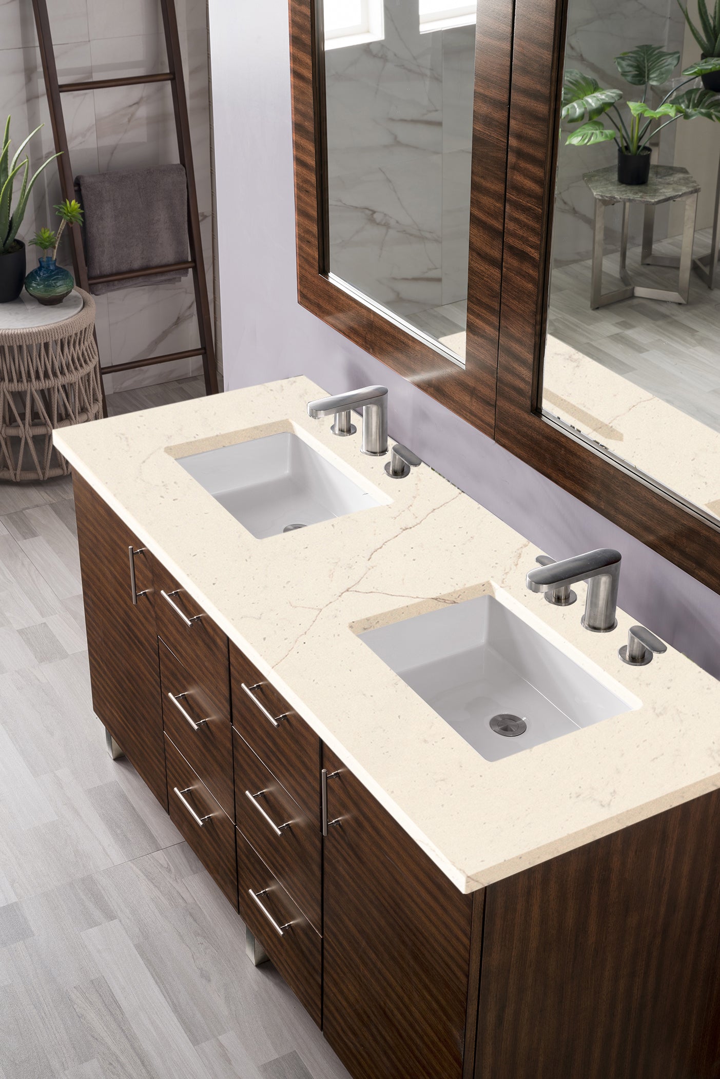 James Martin Metropolitan 60" Double Vanity with 3 CM Countertop - Luxe Bathroom Vanities