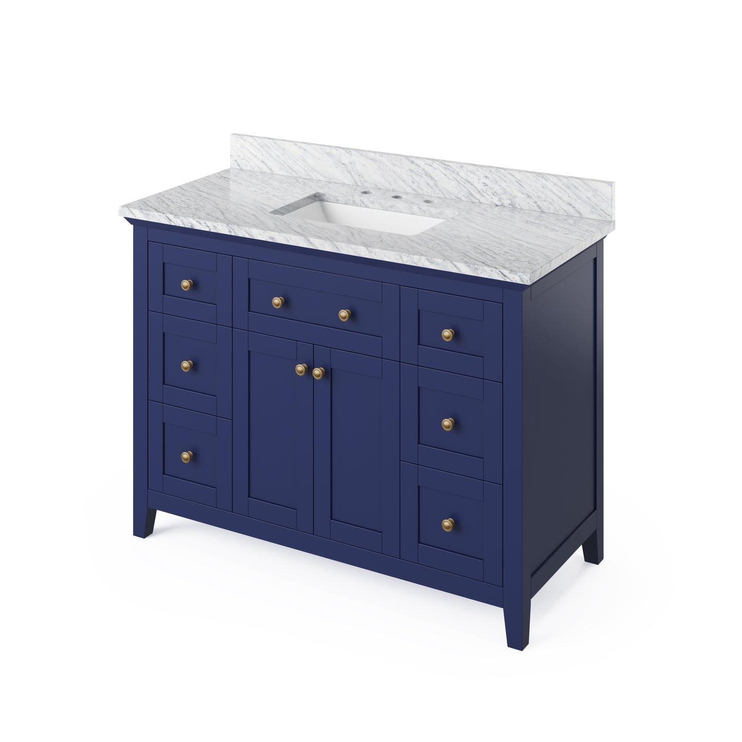 Hardware Resources Jeffrey Alexander 48" Chatham Vanity, undermount rectangle bowl - Luxe Bathroom Vanities