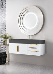 James Martin Mercer Island 48" Single Vanity with Glossy Composite Top - Luxe Bathroom Vanities