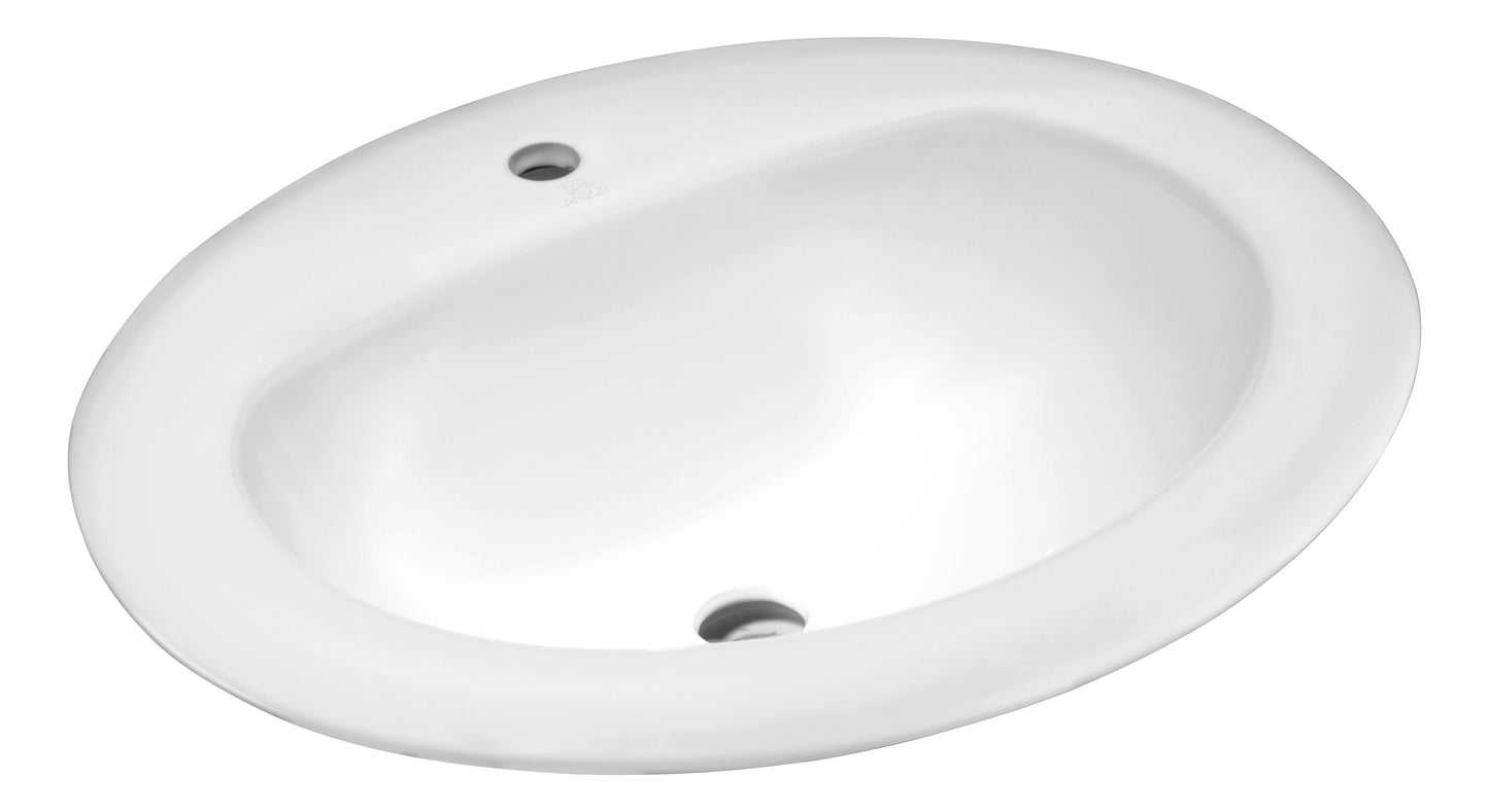 Cadenza Series 20 in. Ceramic Drop In Sink in White - Luxe Bathroom Vanities