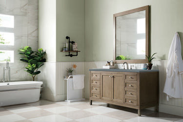 James Martin Chicago 60" Whitewashed Walnut Single Vanity with 3 CM Countertop - Luxe Bathroom Vanities