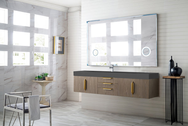 James Martin Mercer Island 72" Single Vanity with Glossy Composite Top - Luxe Bathroom Vanities