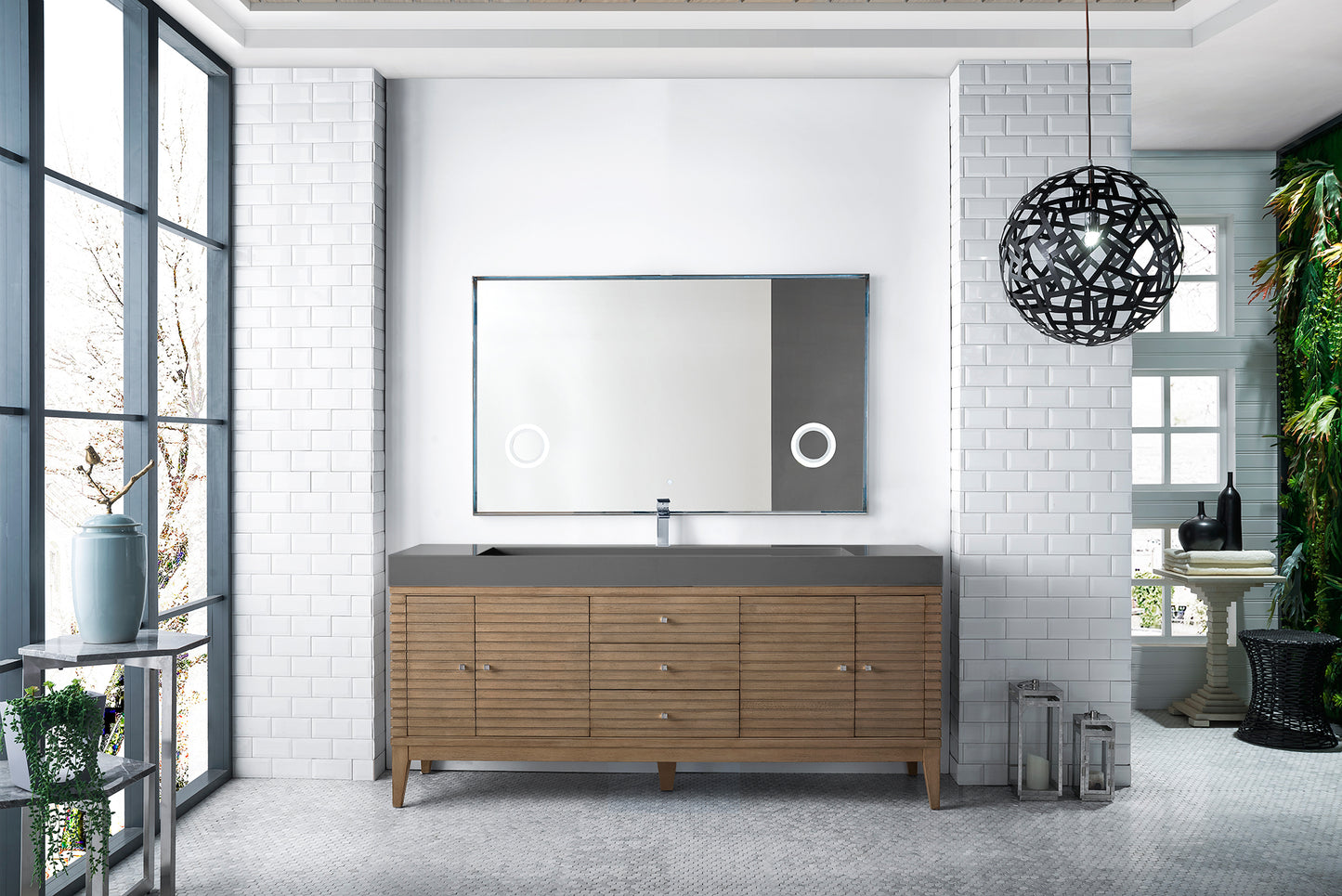 James Martin Linear 72" Single Vanity with Composite Top - Luxe Bathroom Vanities