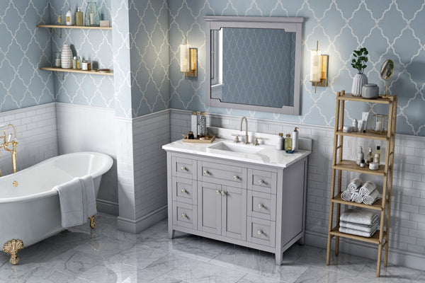 Hardware Resources Jeffrey Alexander 48" Chatham Vanity, undermount rectangle bowl - Luxe Bathroom Vanities