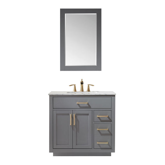 Altair Ivy 36" Single Bathroom Vanity Set Countertop with Mirror - Luxe Bathroom Vanities