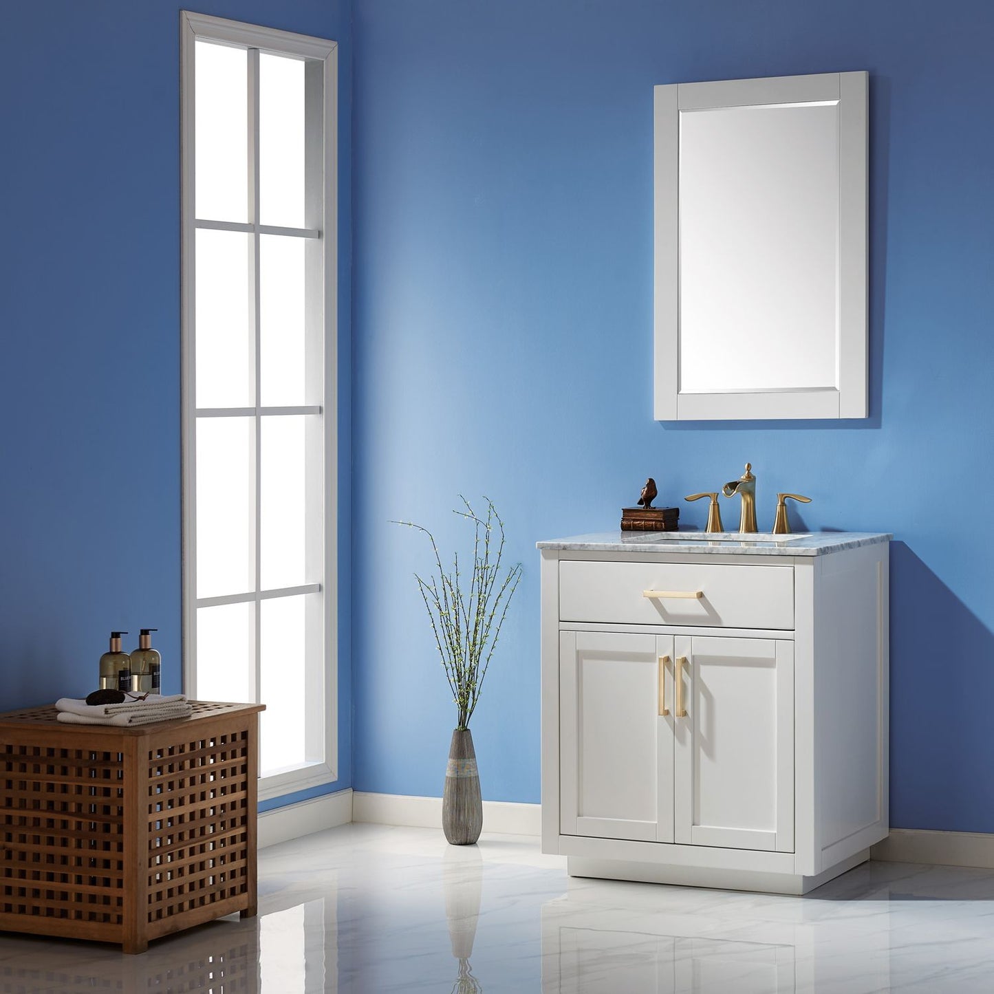 Altair Ivy 30" Single Bathroom Vanity Set Countertop with Mirror - Luxe Bathroom Vanities