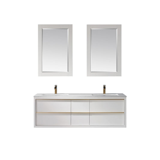 Altair Morgan 60" Double Bathroom Vanity Set Countertop with Mirror - Luxe Bathroom Vanities
