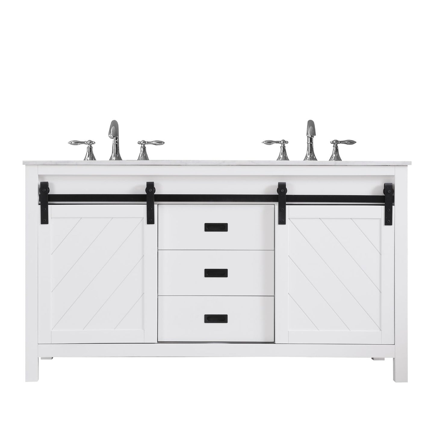 Altair Kinsley 60" Double Bathroom Vanity Set Countertop without Mirror - Luxe Bathroom Vanities