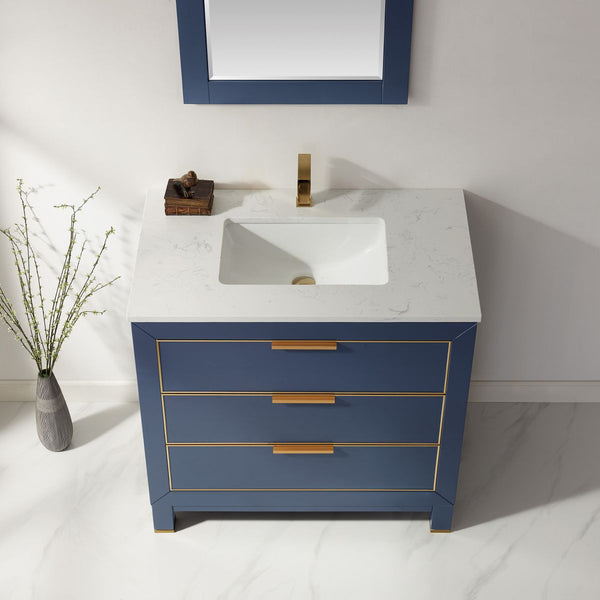 Altair Jackson 36" Single Bathroom Vanity Set Countertop with Mirror - Luxe Bathroom Vanities