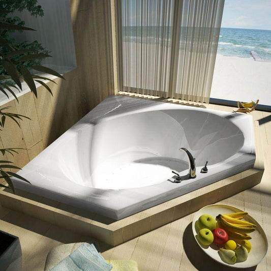 Atlantis Whirlpools Eclipse 60 x 60 Corner Air Jetted Bathtub - Luxe Bathroom Vanities Luxury Bathroom Fixtures Bathroom Furniture