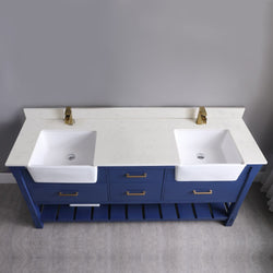 Altair Georgia 72" Double Bathroom Vanity Set Farmhouse Basin without Mirror - Luxe Bathroom Vanities