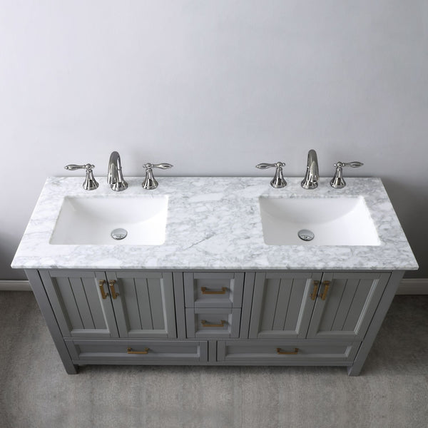 Altair Isla 60" Double Bathroom Vanity Set Countertop without Mirror - Luxe Bathroom Vanities