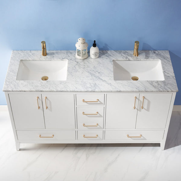 Altair Sutton 60" Double Bathroom Vanity Set Countertop without Mirror - Luxe Bathroom Vanities