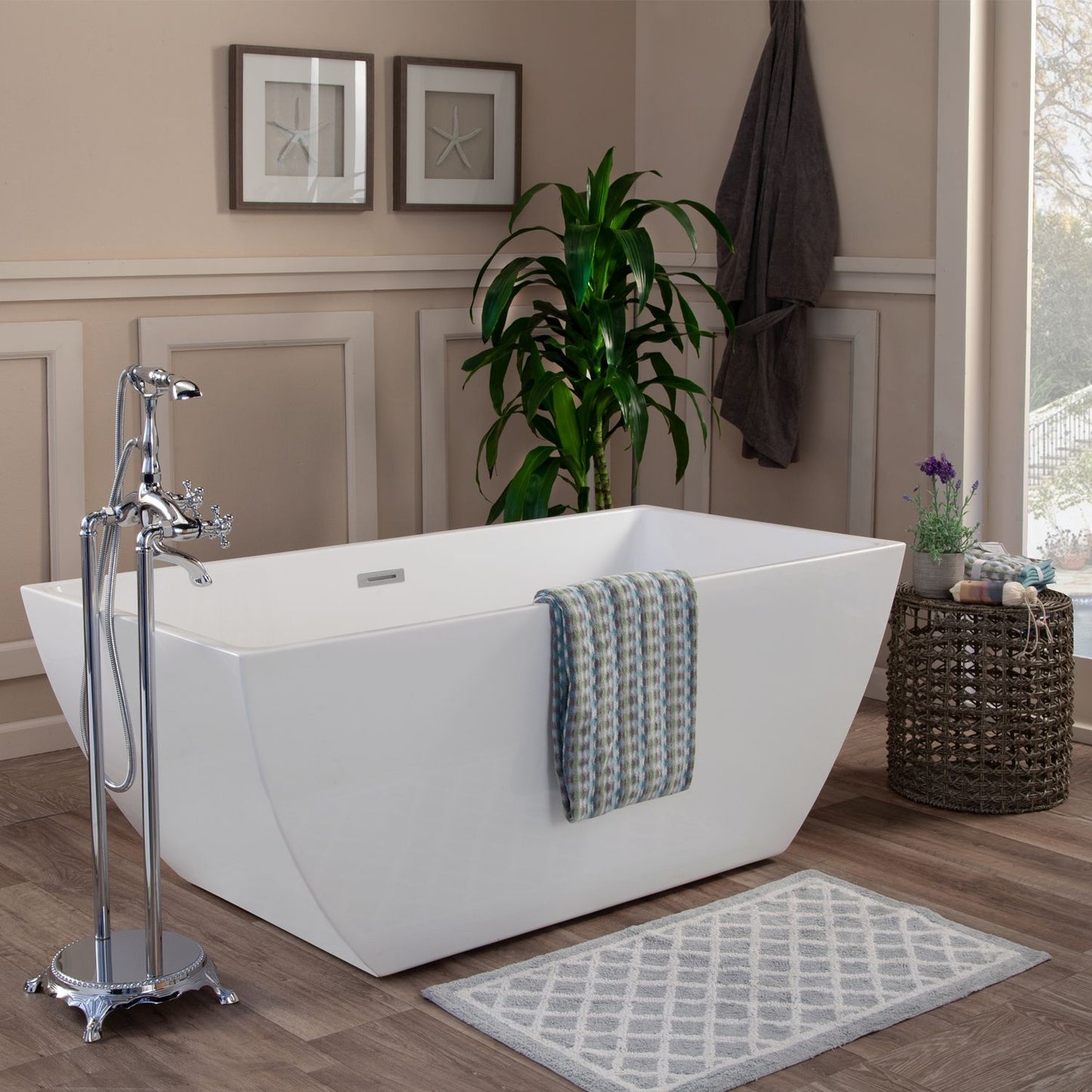 Altair Montague 67" x 32" Freestanding Soaking Acrylic Bathtub - Luxe Bathroom Vanities