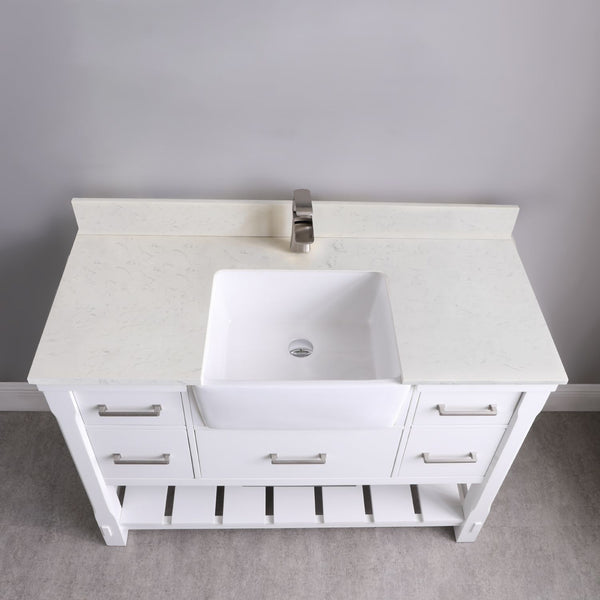 Altair Georgia 48" Single Bathroom Vanity Set Farmhouse Basin without Mirror - Luxe Bathroom Vanities