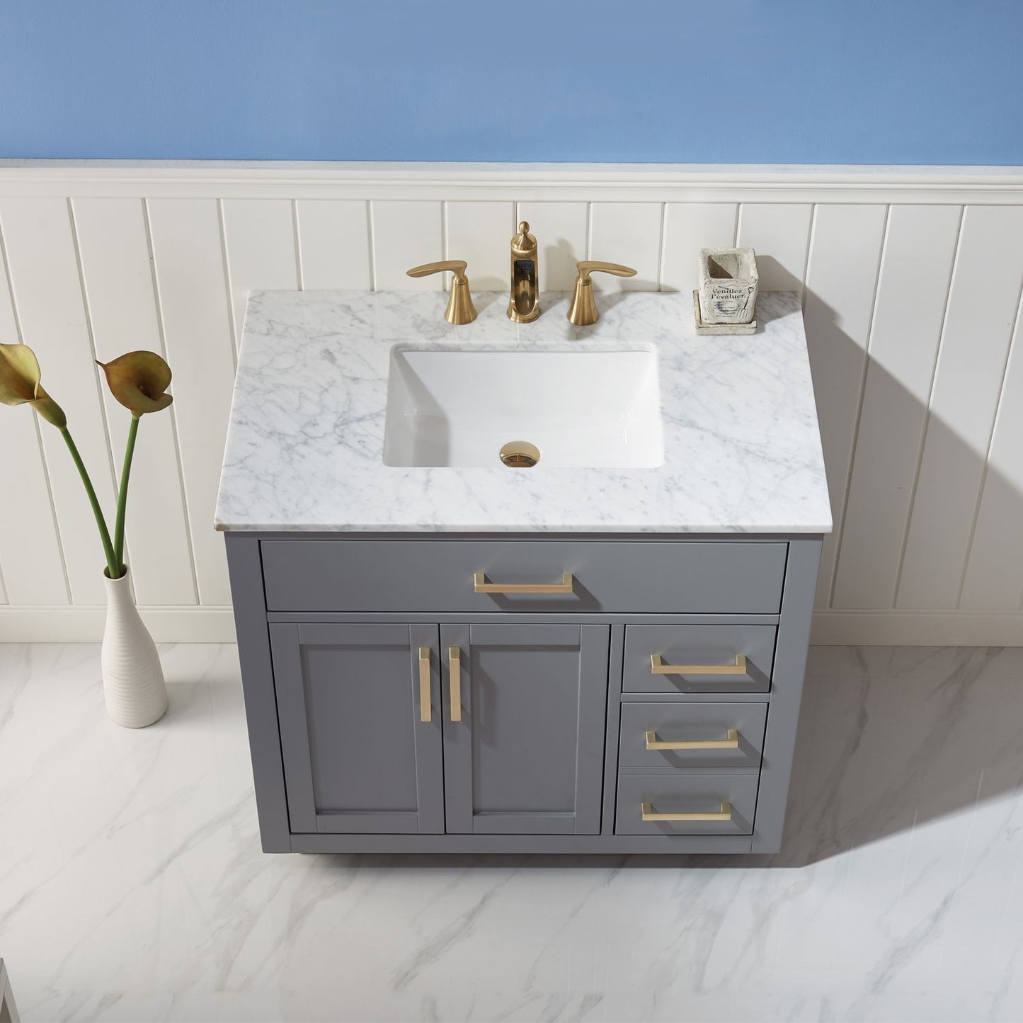 Altair Ivy 36" Single Bathroom Vanity Set Countertop without Mirror - Luxe Bathroom Vanities