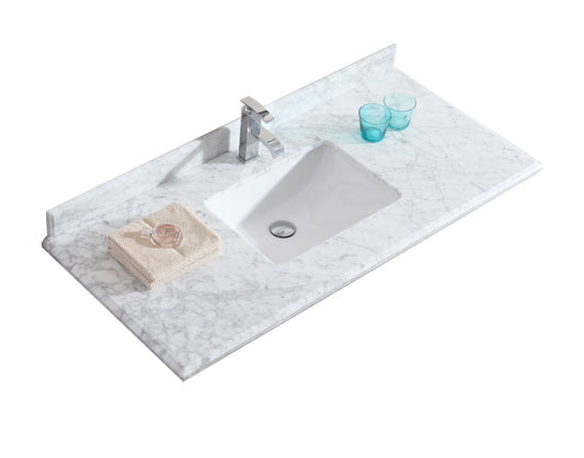 Countertop - 48" - Single Hole with Rectangle Sink - Luxe Bathroom Vanities Luxury Bathroom Fixtures Bathroom Furniture