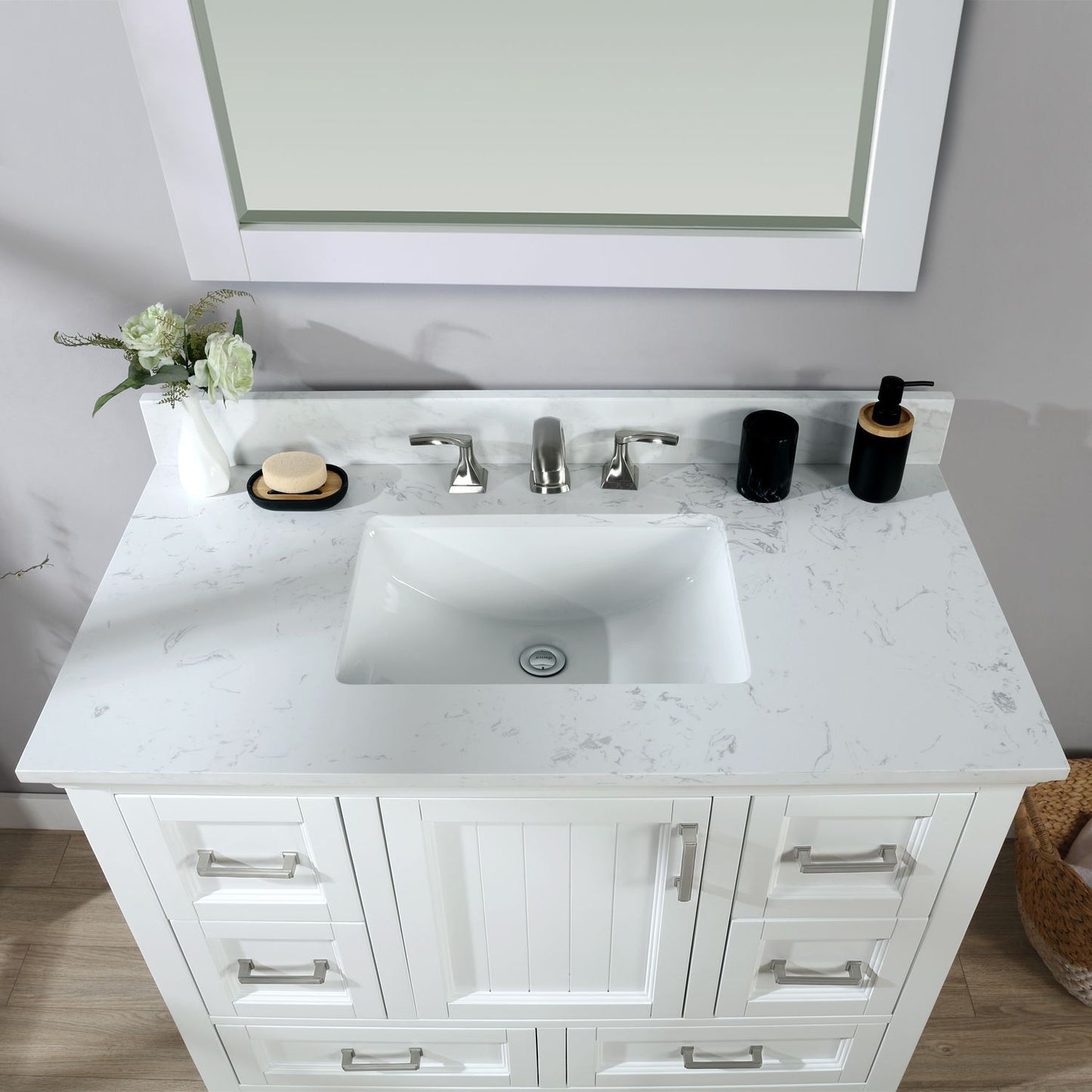 Altair Isla 42" Single Bathroom Vanity Set Countertop with Mirror - Luxe Bathroom Vanities