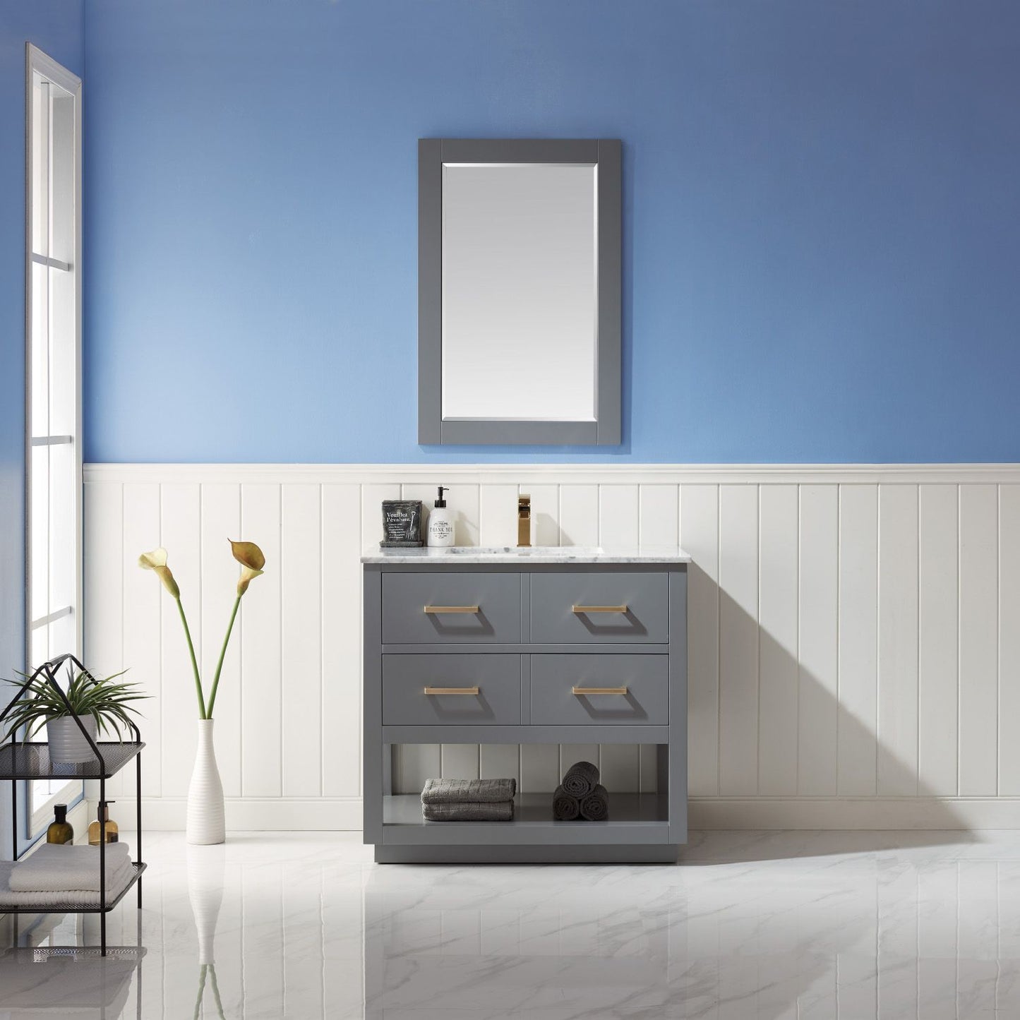 Altair Remi 36" Single Bathroom Vanity Set Countertop with Mirror - Luxe Bathroom Vanities
