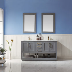 Altair Remi 60" Double Bathroom Vanity Set Countertop with Mirror - Luxe Bathroom Vanities