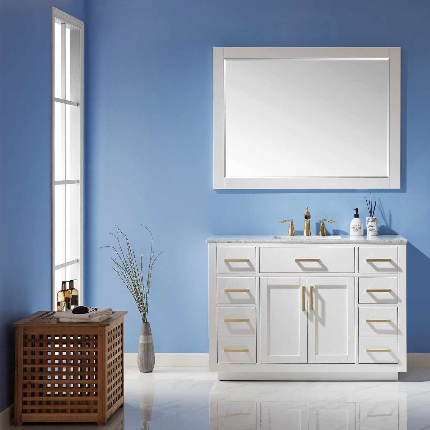 Altair Ivy 48" Single Bathroom Vanity Set Countertop with Mirror - Luxe Bathroom Vanities