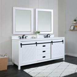 Altair Kinsley 72" Double Bathroom Vanity Set Countertop with Mirror - Luxe Bathroom Vanities