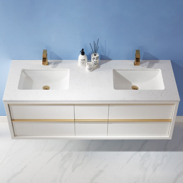 Altair Morgan 60" Double Bathroom Vanity Set Countertop without Mirror - Luxe Bathroom Vanities