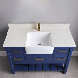 Altair Georgia 48" Single Bathroom Vanity Set Farmhouse Basin without Mirror - Luxe Bathroom Vanities