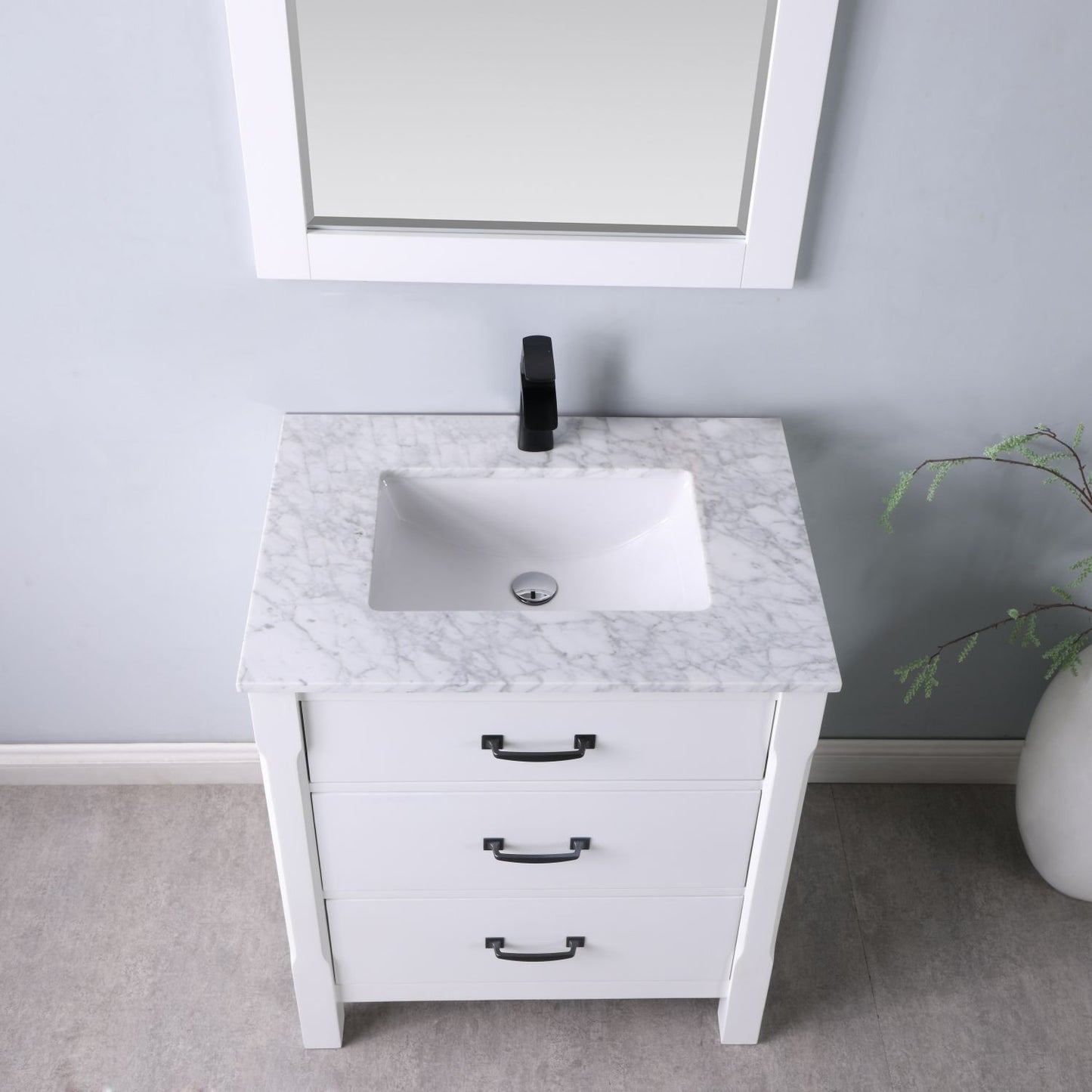 Altair Maribella 30" Single Bathroom Vanity Set Countertop with Mirror - Luxe Bathroom Vanities