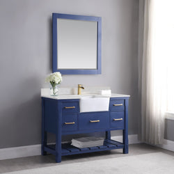 Altair Georgia 48" Single Bathroom Vanity Set Farmhouse Basin with Mirror - Luxe Bathroom Vanities