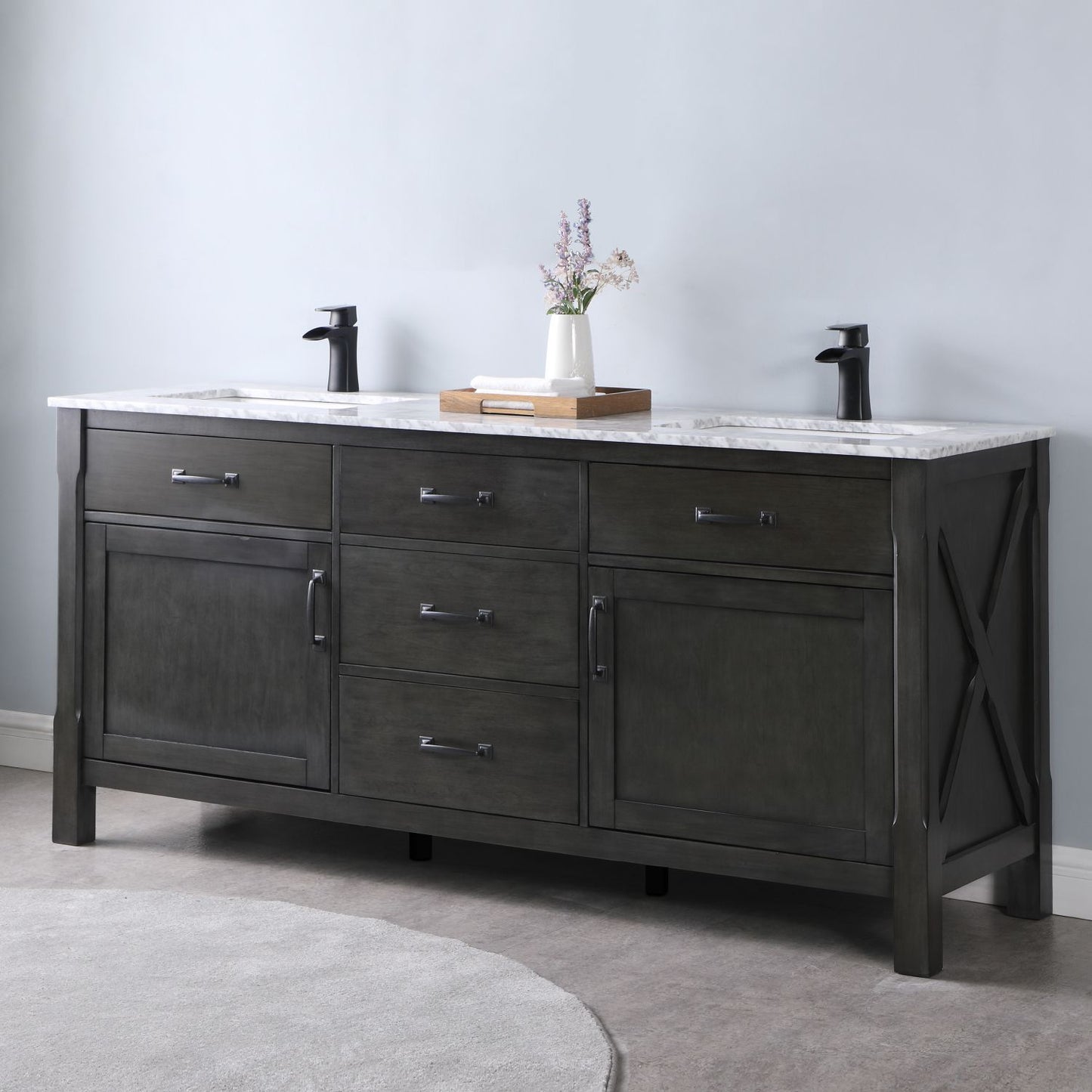 Altair Maribella 72" Double Bathroom Vanity Set Countertop without Mirror - Luxe Bathroom Vanities