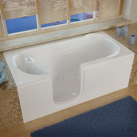 MediTub Step-In 30 x 60 Left Drain White Air Jetted Step-In Bathtub - Luxe Bathroom Vanities Luxury Bathroom Fixtures Bathroom Furniture