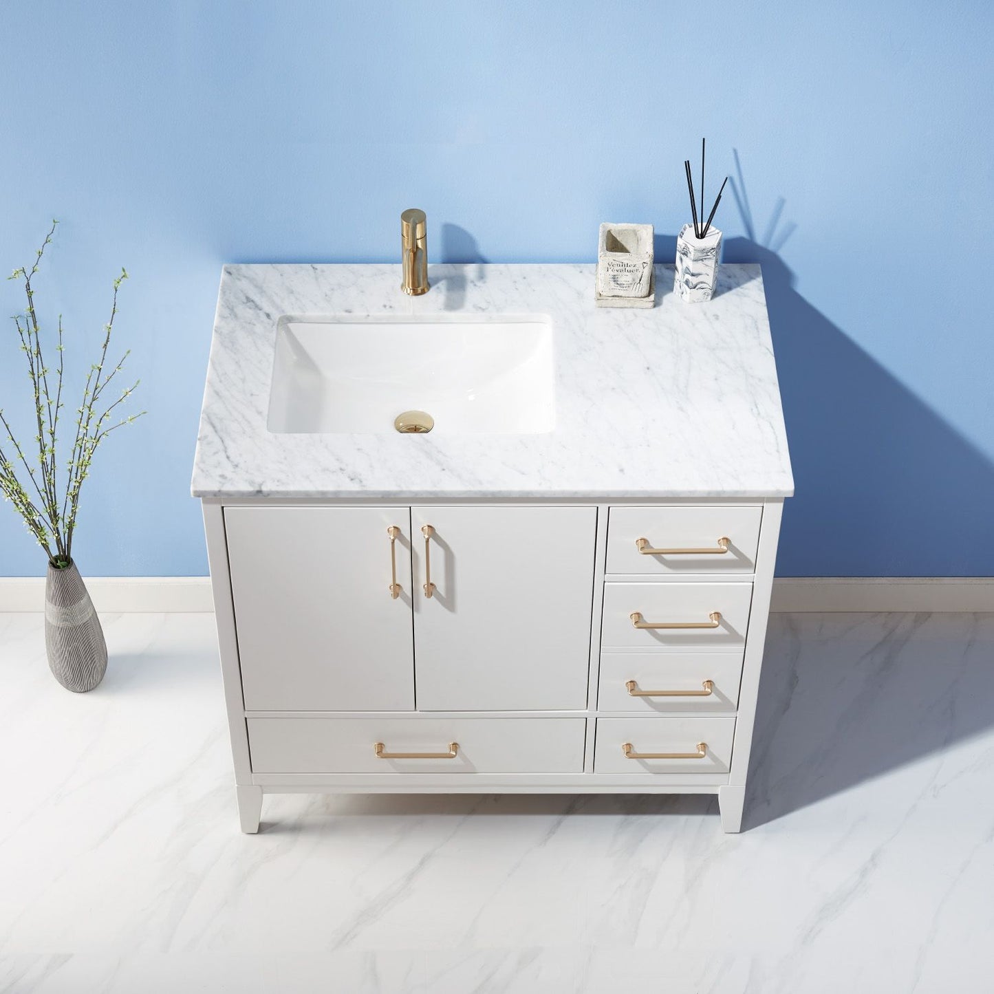 Altair Sutton 36" Single Bathroom Vanity Set Countertop without Mirror - Luxe Bathroom Vanities
