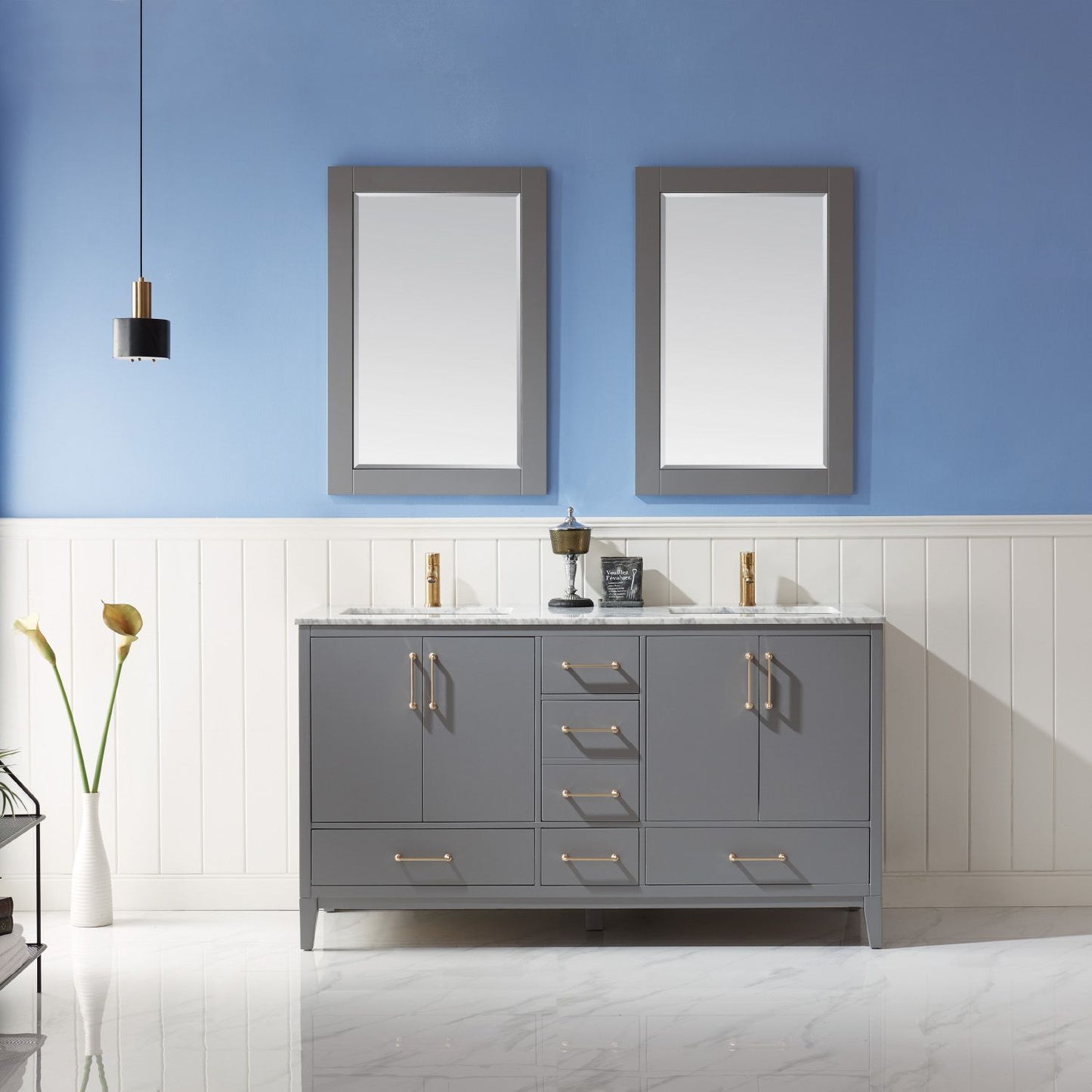 Altair Sutton 60" Double Bathroom Vanity Set Countertop with Mirror - Luxe Bathroom Vanities